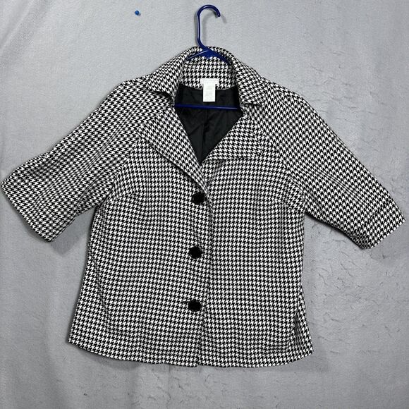 Jackets & Blazers - Worthington Coat Womens Stretch Black and White 3 Button Plus Size 1X